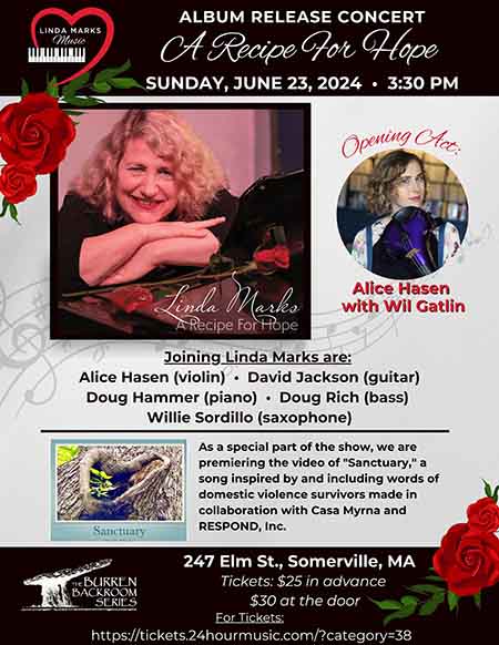 Linda Marks A Recipe For Hope Album Release Show w/ Special Guest Alice Hasen with Wil Gatlin