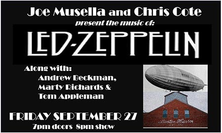 SHK Music Presents: Joe Musella and Chris Cote Present The Music of Led Zeppelin at Boston Harbor Distillery