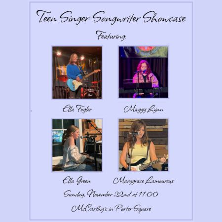 Teen Singer-Songwriter Showcase Upstairs at McCarthy's